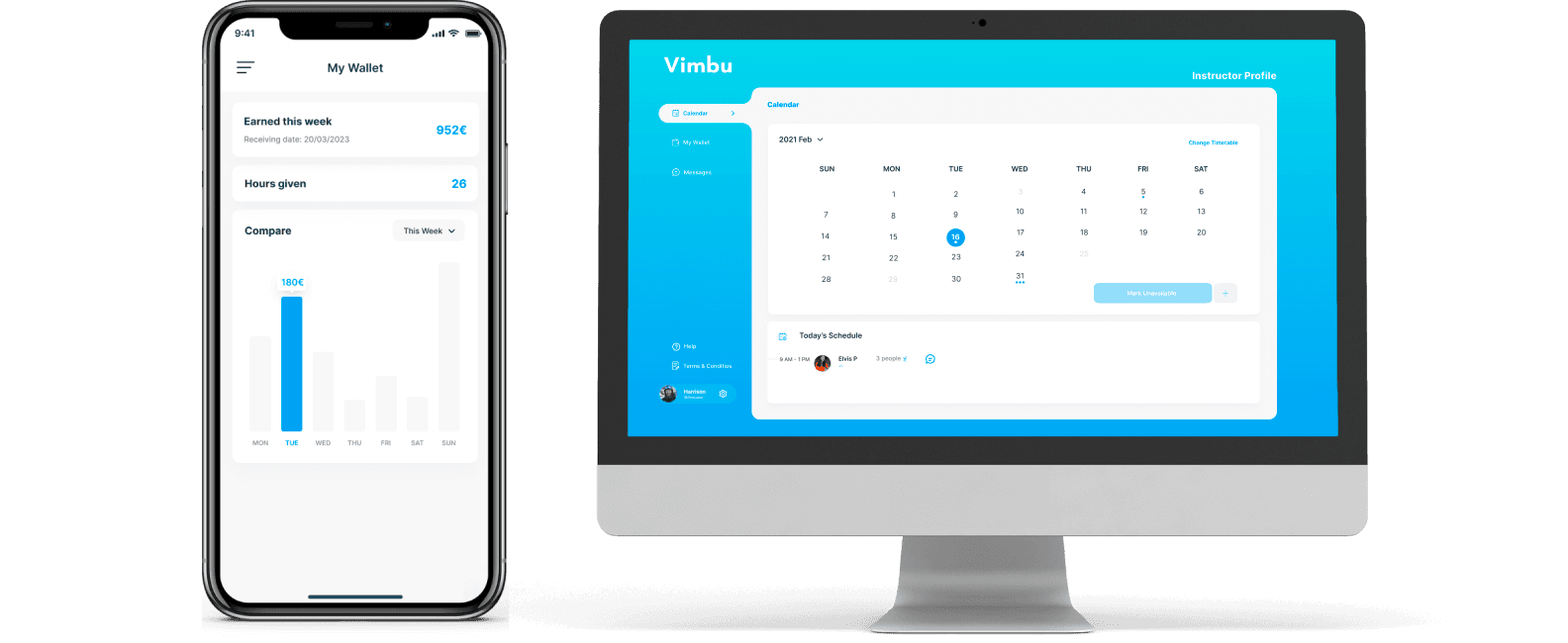 Vimbu's apps on differents viewports